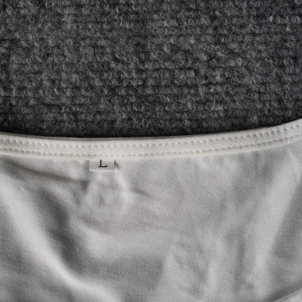 Abstract Black White Tunic Top, Short Sleeve, Women's Large Asymmetrical‎ - Picture 3 of 6